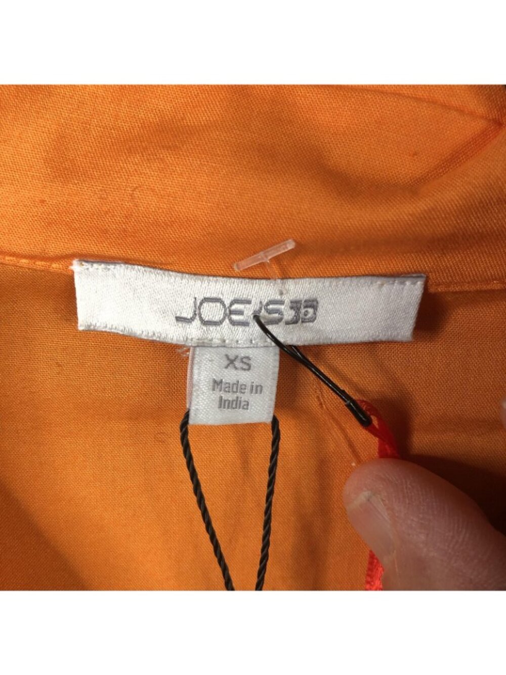 Joe's Jeans Tunic Blouse Womens XS Orange Poplin Empire Poet Peplum Top - Picture 10 of 16